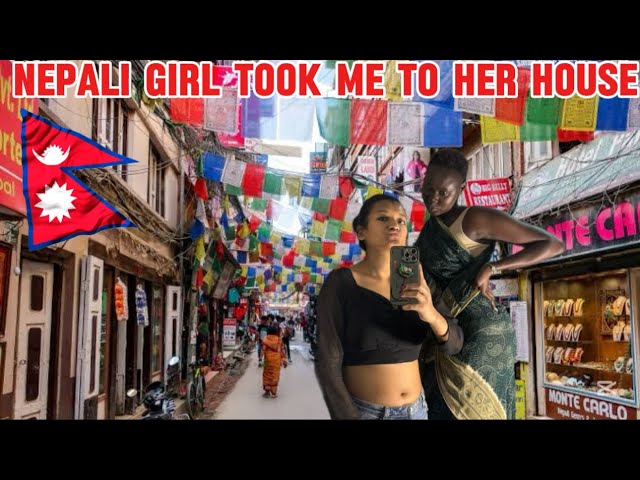 South Sudanese Girl Walking on the street of Kathmandu | Nepal friend took me home @CHIGOAH