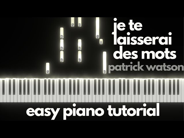 Je Te Laisserai Des Mots- Patrick Watson | Easy Piano Tutorial