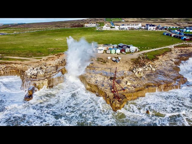 Storm BERT next to Blow hole at Portland Bill on Sunday 24th Nov 24 dash am footage