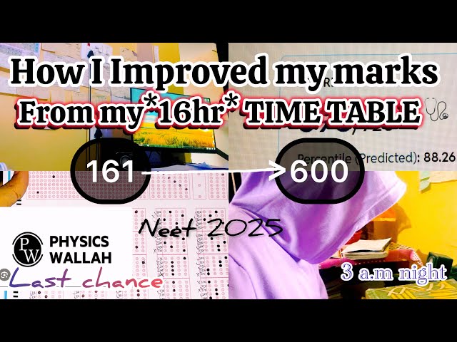 Best TIME TABLE that Improved my marks✅🩺|NEET 2025|Timetable for Neet|720/720|study|neet study vlog