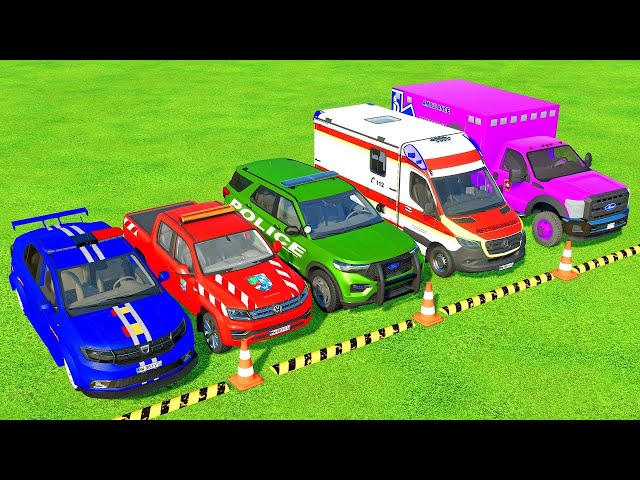 DACIA DIACA DASTER, AUDI POLICE CARS, MERCEDES, FORD AMBULANCE EMERGENCY TRANSPORT!FS22 PART 93