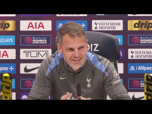 "THE BEST GAMES ARE AT OUR STADIUM!" PRESS CONFERENCE: Robert Vilahamn: Spurs Women v Man Utd Women