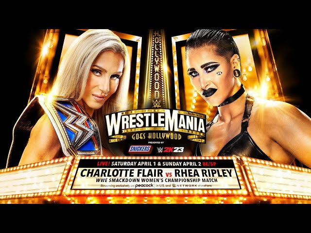 CHARLOTTE FLAIR VS RHEA RIPLEY - SMACKDOWN WOMEN'S CHAMPIONSHIP MATCH || WRESTLEMANIA 39