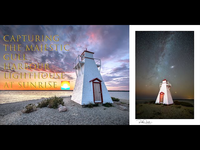 Golden Horizon: Capturing the Majestic Gull Harbour Lighthouse at Sunrise 🌅 #GullHarbourLighthouse