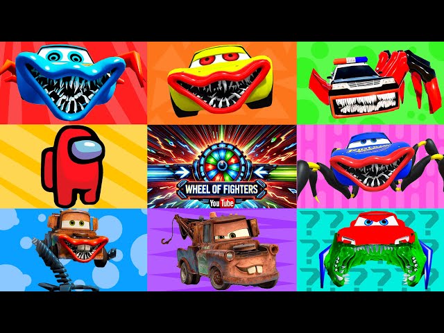 EPIC MONSTER BATTLE ⚔️ Mater Eater , McQueen Exe , Spider McQueen Eater , Police Head , Mater Exe ⚔️