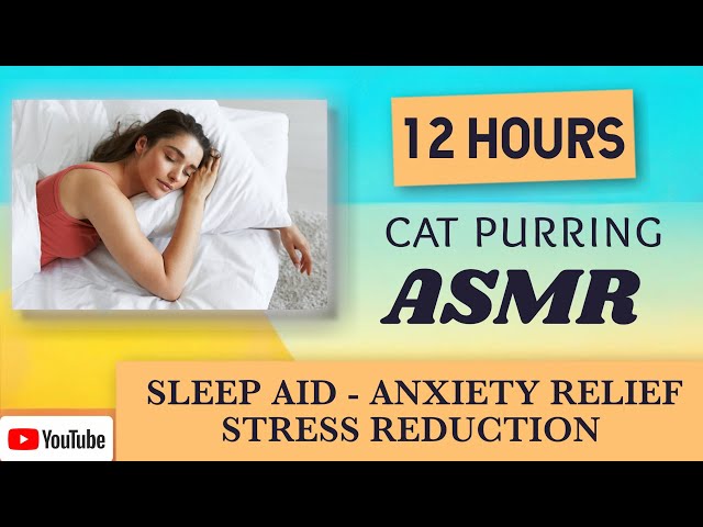 BLACKSCREEN 12 HOURS | Cat Purring ASMR! Finally get a good night's sleep, no more insomnia! 😴🐾