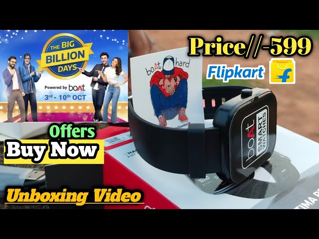 Boat Smartwatch Unboxing  Flipkart//Rs//-599 only//Big Billion Day's Offer 2024 //Best Smartwatch