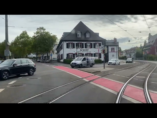 Mit der Straßenbahn 🚋Linie 1 von Bertoldsbrunnen nach ❤️Freiburg Littenweiler