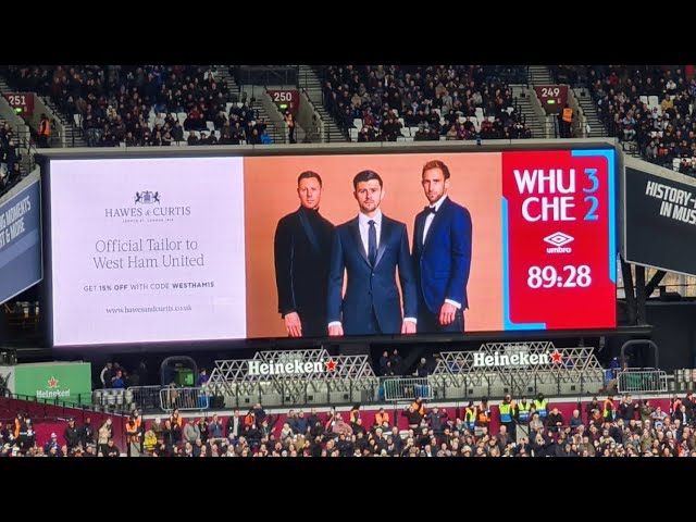 Last 4 minutes of West Ham v Chelsea at the London Stadium