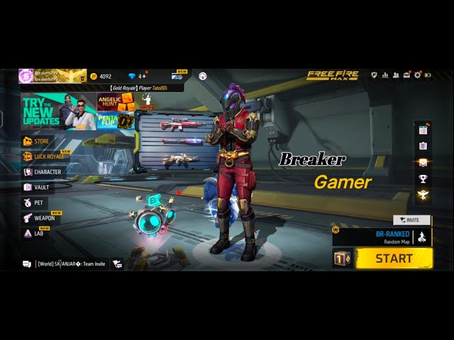 FREE FIRE 🔥 WEAPON  🙌 #BreakerGamer 😜 FUNNY NOOB GAMING 🔥🔥🙌😂 BY Wanted gamer