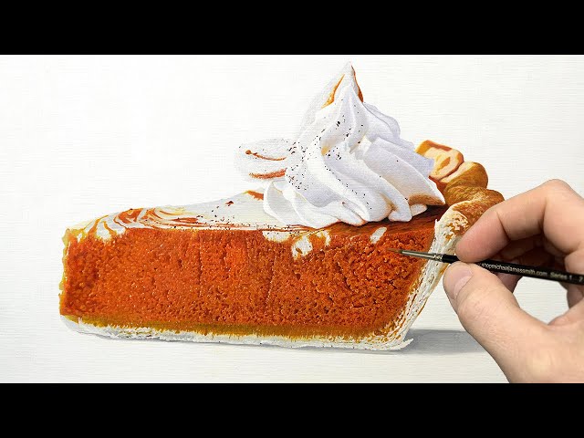 Painting a Realistic Pumpkin Pie | Timelapse