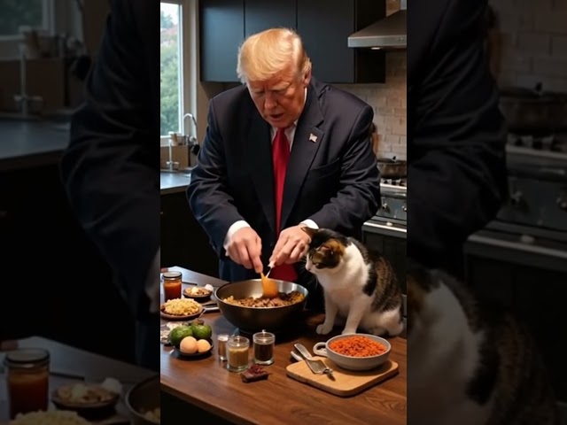 Donald Trump Cooks a Special Meal for His Cat