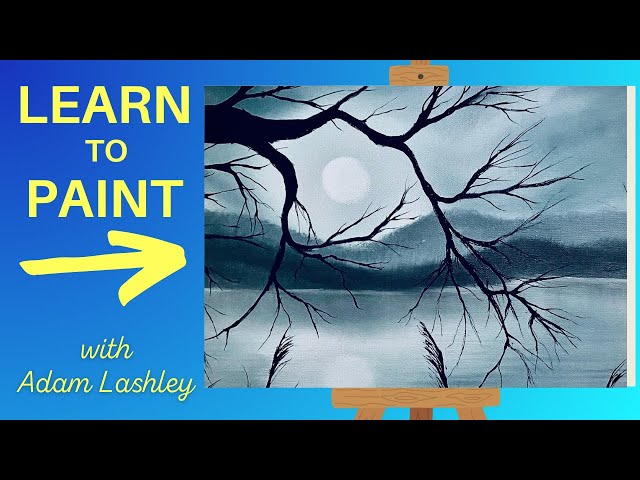 Moon Over Water | Paint with Adam | Wet on Wet Oil Painting for Beginners