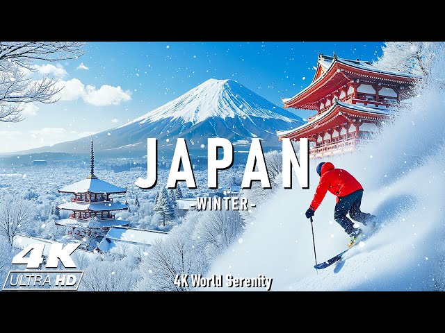 Wondelands Winter in Japan 4K - Majestic Mountains, Tranquil Temples & Cozy Vibes 🇯🇵 Relaxing Music