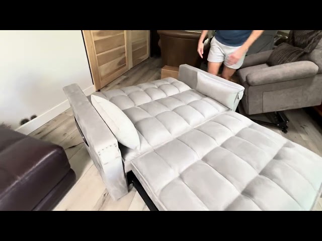 Convertible Sofa Bed,3-in-1 Velvet Sleeper Couch Pull-Out Bed,55'' Loveseat Sleeper Sofa Bed