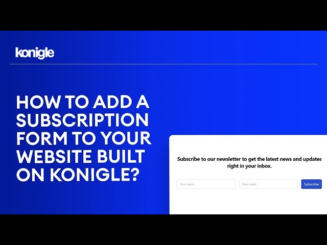 How to add a subscription form to your website?