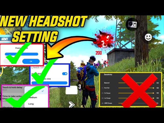 NEW LATEST HEADSHOT SETTING TRICK FREE FIRE 100% WORKING TRICK FOR DRAG HEADSHOT OR ONETAP HEADSHOT