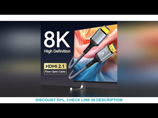 CYANMI Cabo HDMI de fibra óptica 8K 15 m cabo HDMI 2.1 de alta velocidade 48Gbps 8K a 60Hz 4K a 120H