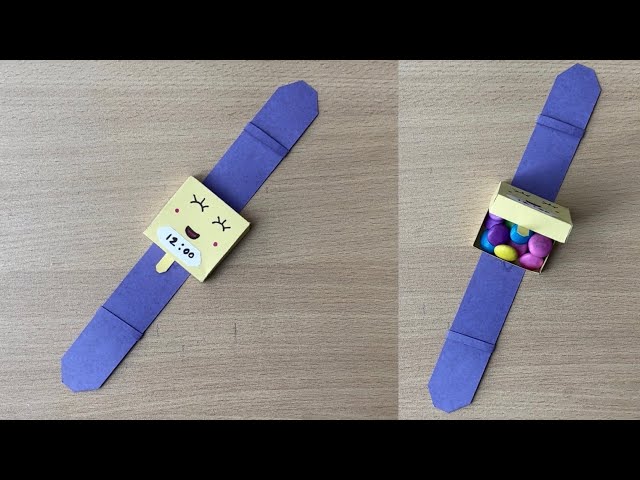 Paper watch with gems | Chocolate Paper watch