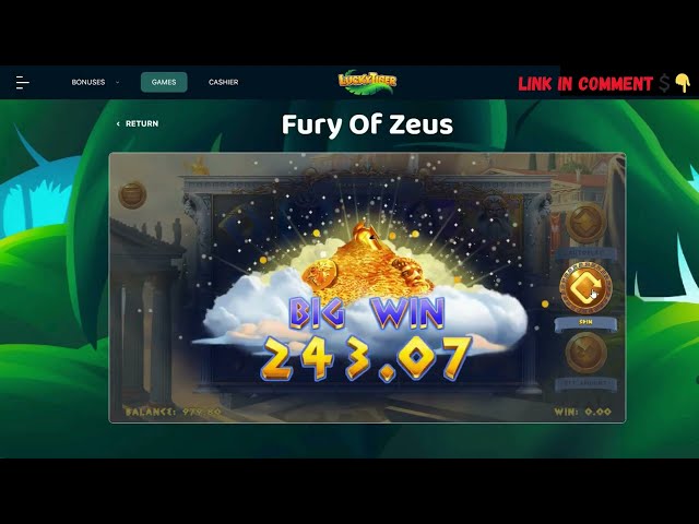 My BIG WIN On Fury Of ZEUS Slot 💲 Max Win on Lucky Tiger Casino 🎰 RTP 97.00%