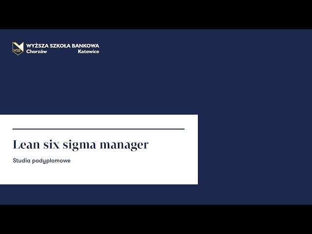 Lean Six Sigma Manager|WSB w Chorzowie