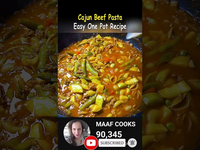 Cajun Beef Pasta🔥Easy One-Pot Recipe #shorts #food #recipe #ytshorts #youtubeshorts