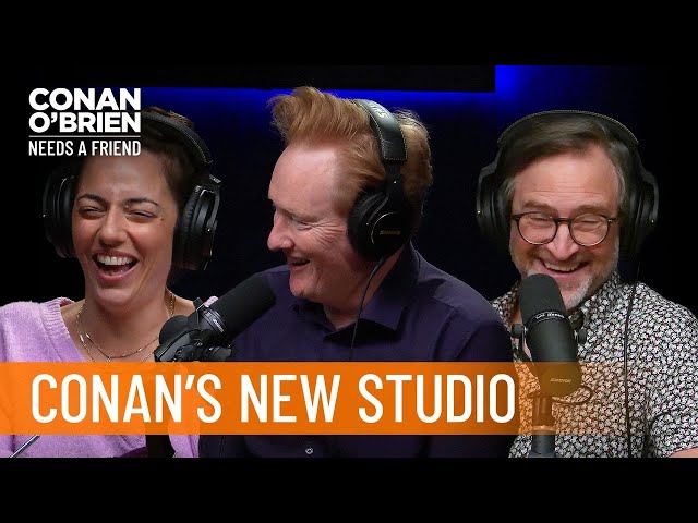 Conan Reacts To His New Podcast Studio | Conan O’Brien Needs a Friend