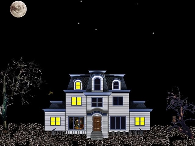 Windows Mystery desktop theme and Haunted House Screensaver