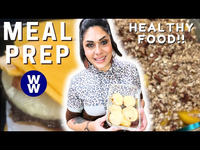 HEALTHY WW MEAL PREP FOR WEIGHT LOSS - EGG BITES - TERIYAKI BURGERS & PEACH CRISP - WEIGHT WATCHERS