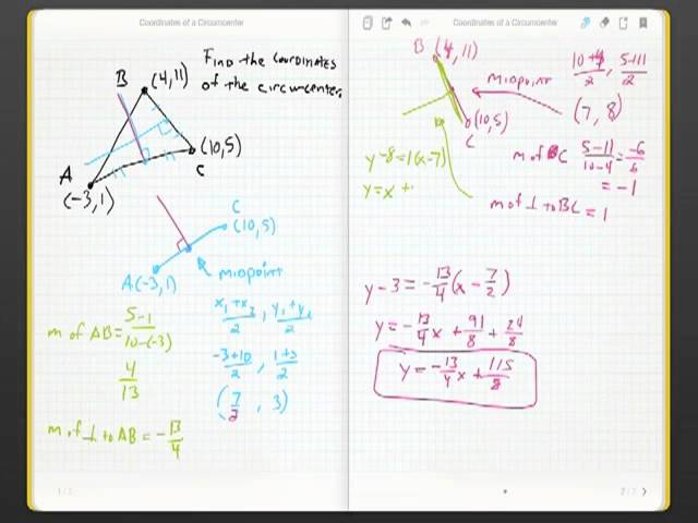 Coordinates of a Circumcenter