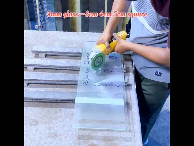 5mm glass 3cm 4cm 5cm Square. Cutting.   🙆‍♂️👀