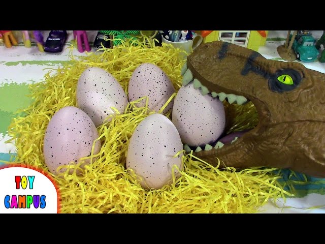 Dinosaur Surprise Eggs | Jurassic Tyrannosaurus Triceratops | ToysReview ToyCampus