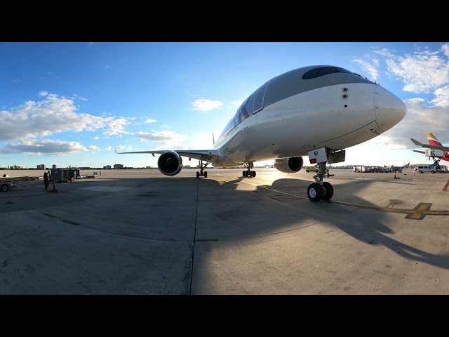 360 A350 arrival Qatar Airways Miami International Airport