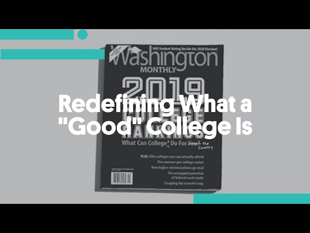 Redefining What a "Good" College Is