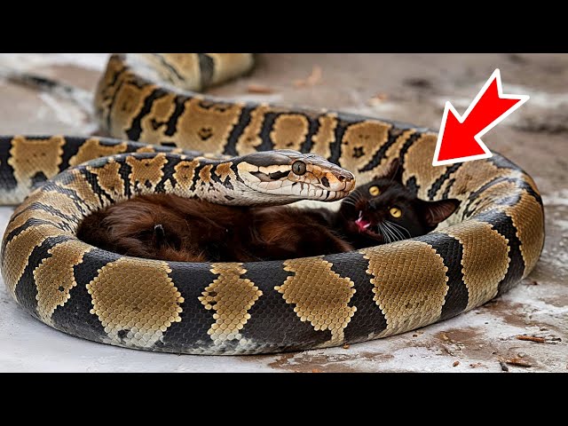 A python attacked a pregnant cat. You won't believe who came to her rescue!