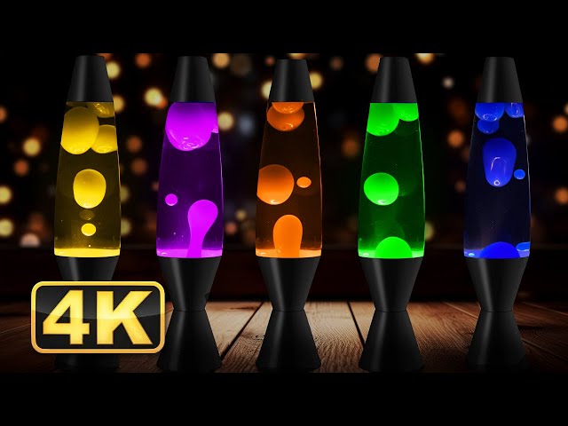 4K Colorful Lava Lamps Video Screeensaver with Relaxing Music. Abstract Liquid! Satisfaying Fluid