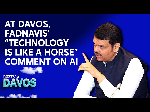 Devendra Fadnavis Interview |At Davos, Devendra Fadnavis' "Technology Is Like A Horse" Comment On AI