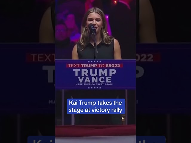 Kai Trump takes the stage at victory rally