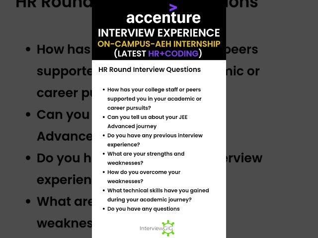 Accenture On Campus Internship Interview Experience | Accenture Interview Experience 2025 #shorts