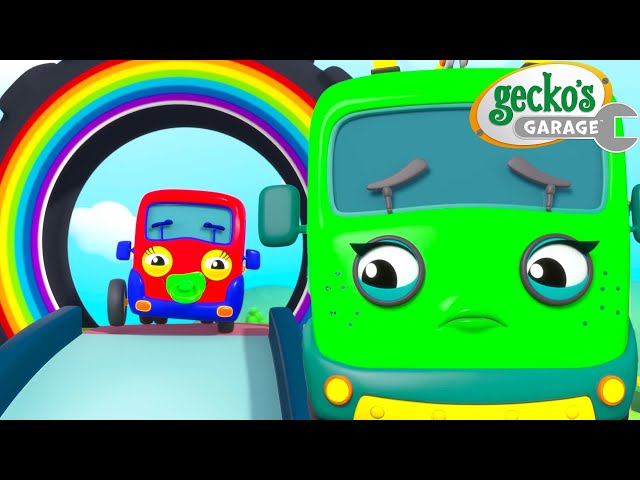 Accident On The Slide?! | Max the Monster Truck | Truck and Bus Cartoon | Gecko's Garage