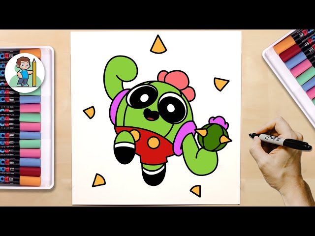 How to Draw Toon Spike From Brawl Stars | New Spike Skin | Toon Spike