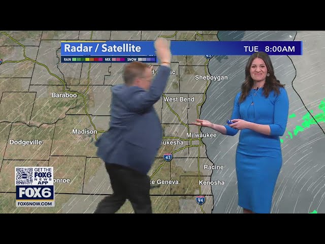 Rob Haswell helps Stephanie Barichello during weather hit | FOX6 News Milwaukee