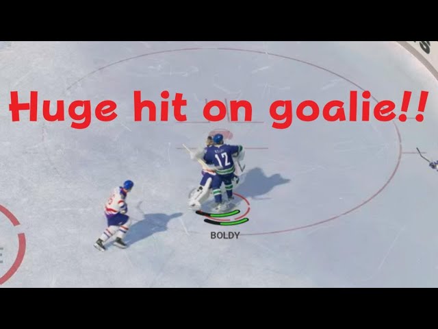 Huge hit on goalie