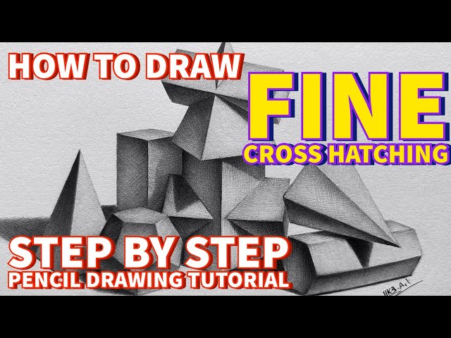 How to draw fine cross hatching with pencil? |ခဲပန်းချီပညာဒါနအစီအစဉ်-Lesson 56