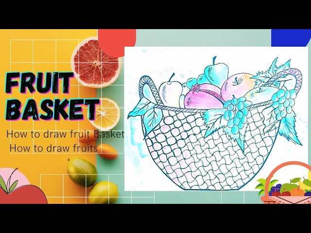 Fruit Basket Drawing | How To Draw Fruit Basket | Aman Arts