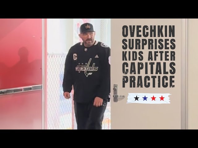 Alex Ovechkin surprises kids participating at youth hockey clinic at MedStar Capitals Iceplex