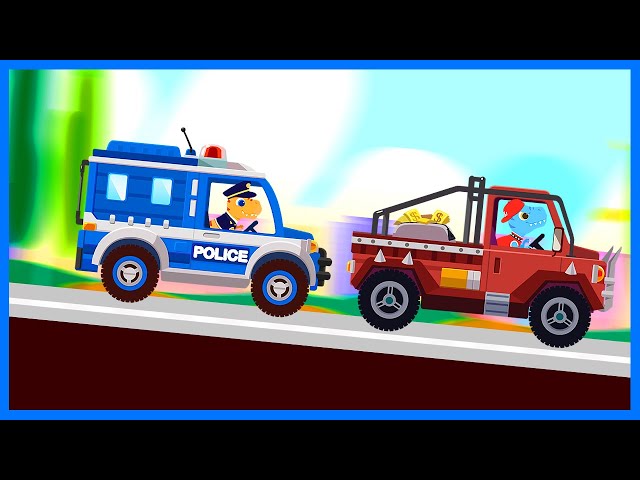 Dinosaur Police Car🚓 - Driving and Chasing Car Games | Kids Learning | Kids Games | @Yateland