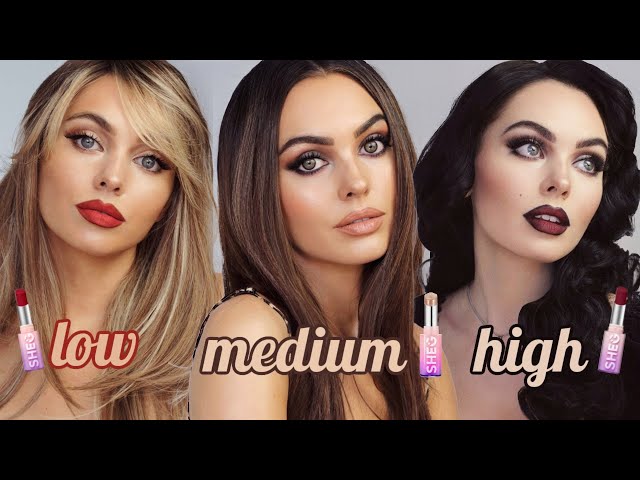 LOW, MEDIUM & HIGH contrast makeup👱🏼‍♀️👩🏽👩🏻 GLAM makeup edition ft. SHEGLAM 💄