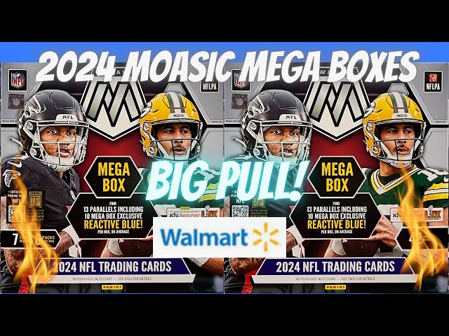 💥 2024 Panini Mosaic Football Mega Boxes Walmart Reactive Blue Parallels ** Top RC Pull **