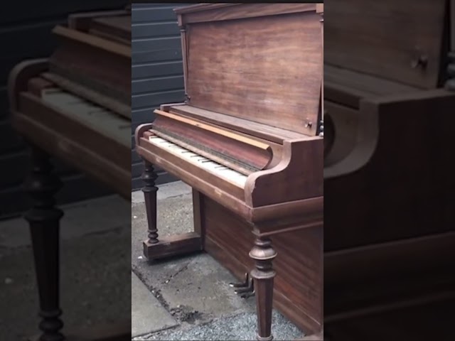 A whole vintage piano…just sitting there?! 🎹🤯 Some things you just can’t make up!”#DumpsterDiving